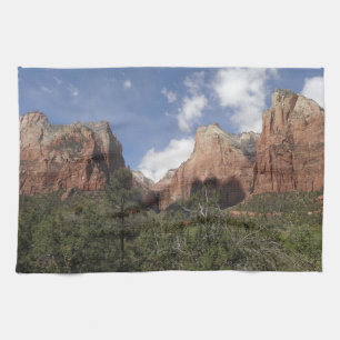 Court of the Patriarchs II at Zion National Park Kitchen Towel