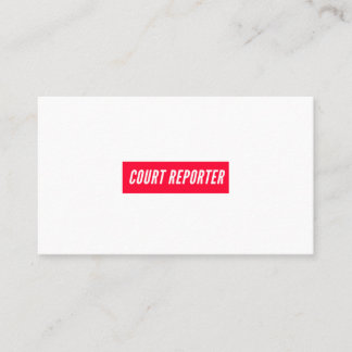 Court Reporter Business Cards