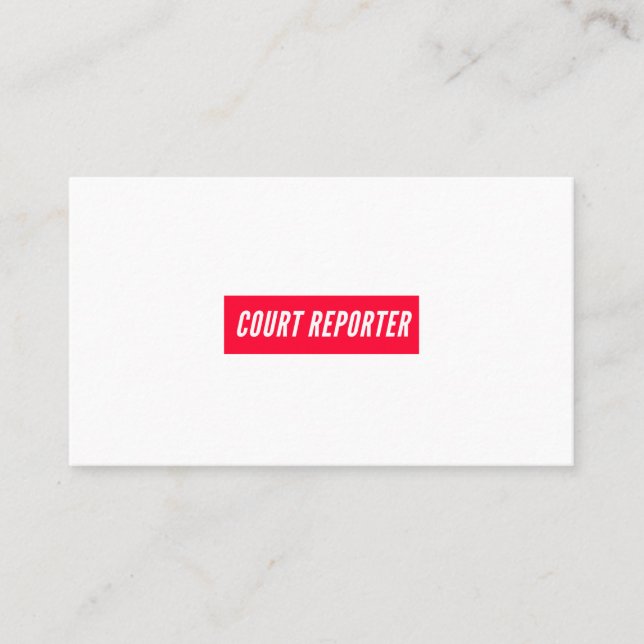 Court Reporter Business Cards (Front)