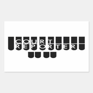Court reporter keys black white sticker