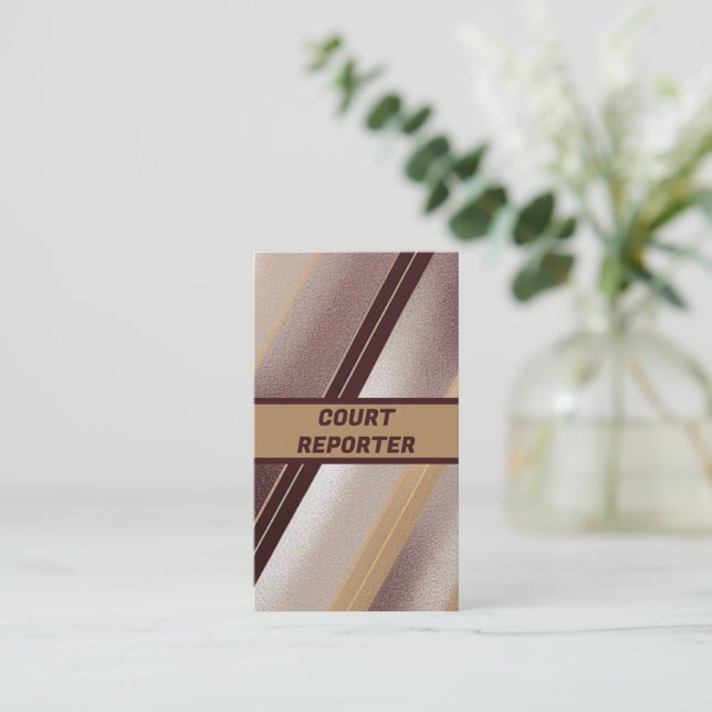 Court Reporter Modern Lines Business Card (Standing Front)
