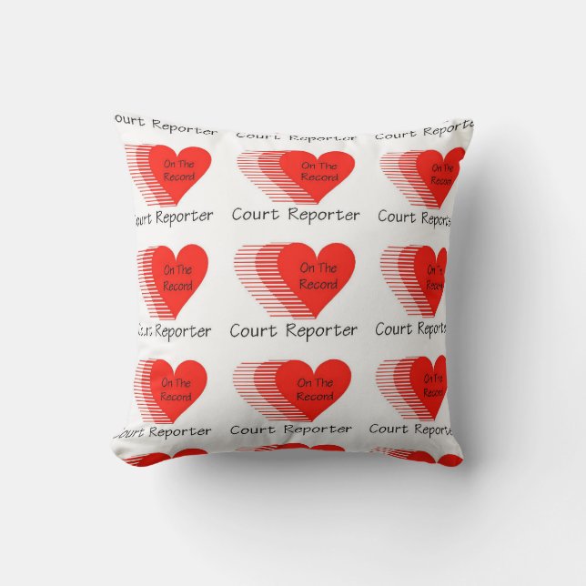 Court Reporter Record Throw Pillow (Front)