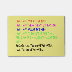 Court Reporter Temper Tantrum Sticky Notes
