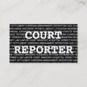 Court Reporter Words Business Card