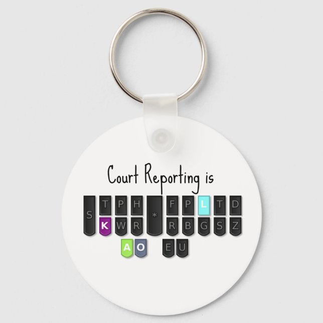 Court Reporting is Cool Steno Keyboard Mugs Keychain (Front)