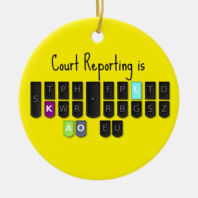 Court Reporting is Cool Steno Keyboard Ornament (Front)