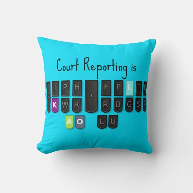 Court Reporting is Cool Steno Keyboard Pillow (Front)