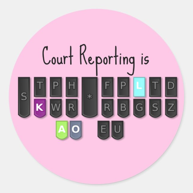 Court Reporting is Cool Steno Keyboard Stickers (Front)