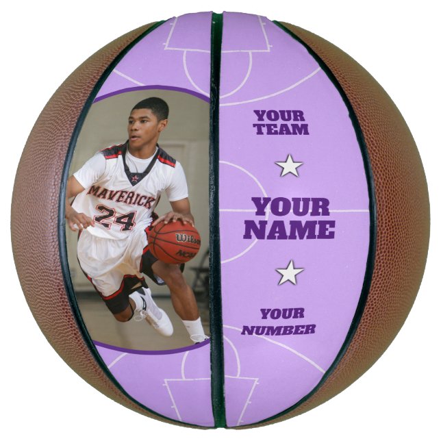 Court Side Custom Basketball Purple (Vertical)