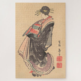 Courtesan Making a Parade Katsushika Hokusai maiko Jigsaw Puzzle