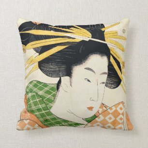 Courtesan Shizuka 1797 Throw Pillow