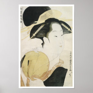 Courtesan Yosooi, Eisho, 1790s Poster