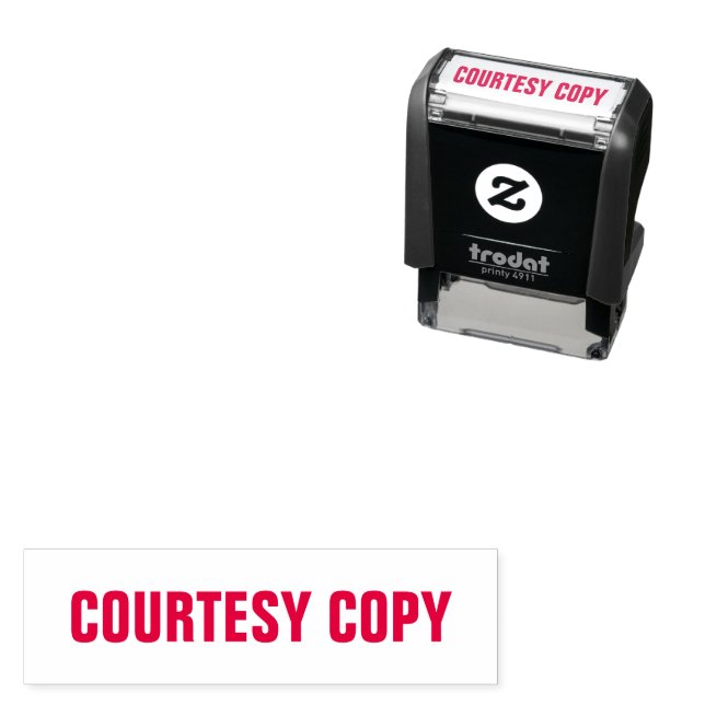 Courtesy Copy in All Caps Text Template Self-inking Stamp (In Situ)