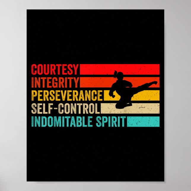 Courtesy Integrity Perseverance Self-Control Cool Poster (Front)