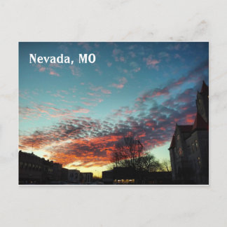 Courthouse and sunset postcard