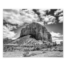 Courthouse Butte - Black & White | Photo Print