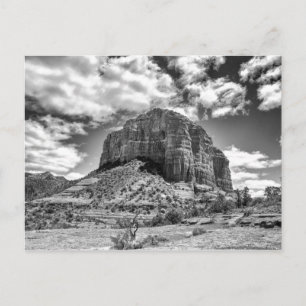 Courthouse Butte - Black & White   Postcard