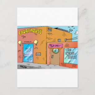 Courthouse Cartoon Postcard