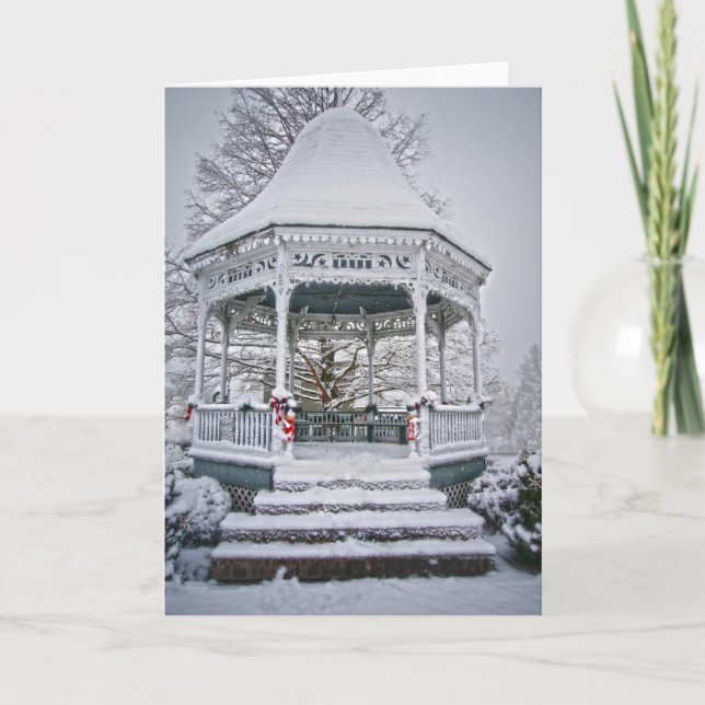 Courthouse Gazebo in the Snow Holiday Card (Front)