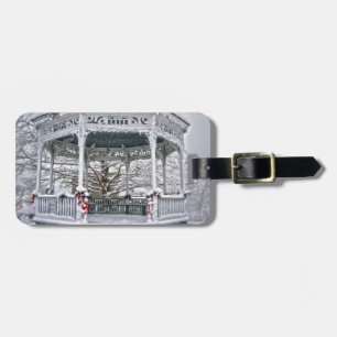 Courthouse Gazebo in the Snow Luggage Tag