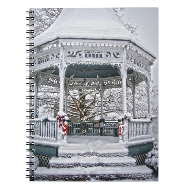 Courthouse Gazebo in the Snow Notebook (Front)