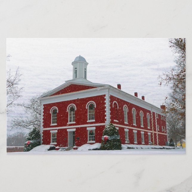Courthouse Snow Stationery (Front)