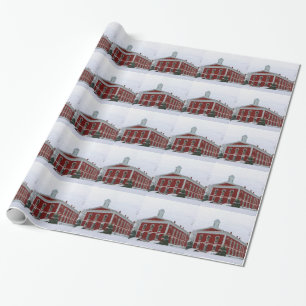Courthouse Snow Wrapping Paper