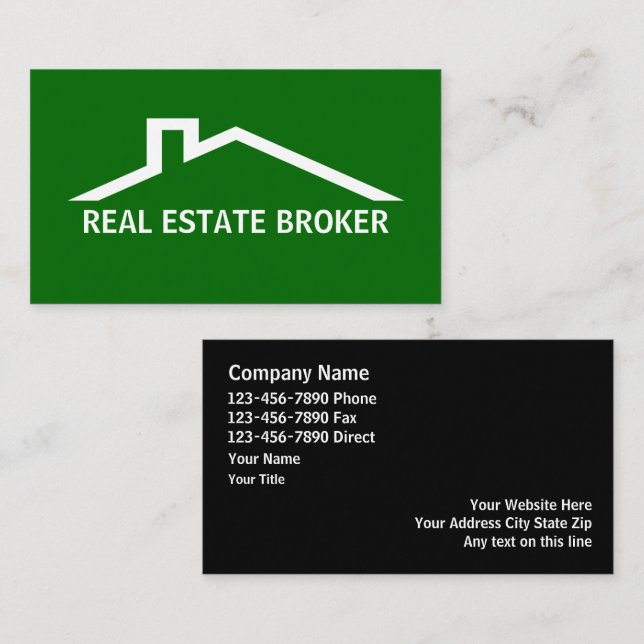 Courtier immobilier Cartes de visite (Devant / Derrière)