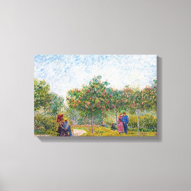 Courting Couples in the Voyer d'Argenson Park Gogh Canvas Print (Front)