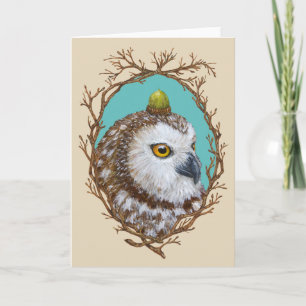 Courtney the saw-whet owl greeting card