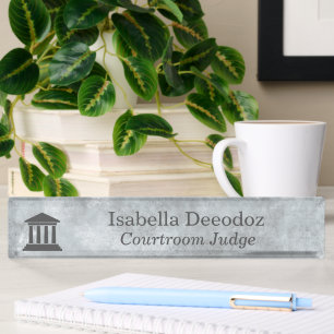 Courtroom Judge Grey Nameplate