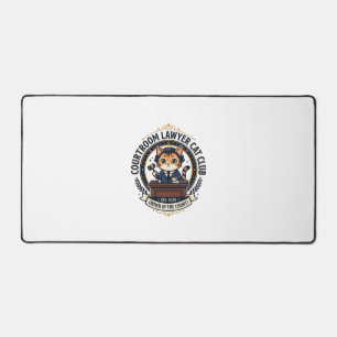 Courtroom Lawyer Cat Funny Cat Lover Design - Cour Desk Mat