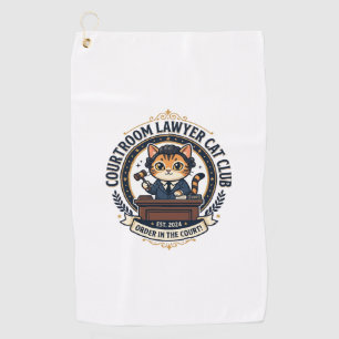 Courtroom Lawyer Cat Funny Cat Lover Design - Cour Golf Towel