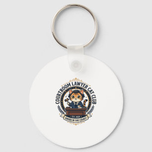 Courtroom Lawyer Cat Funny Cat Lover Design - Cour Keychain