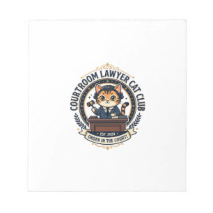 Courtroom Lawyer Cat Funny Cat Lover Design - Cour Notepad