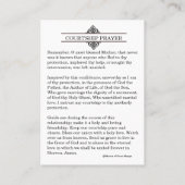 Courtship / Engagement Prayer Holy Card (Back)