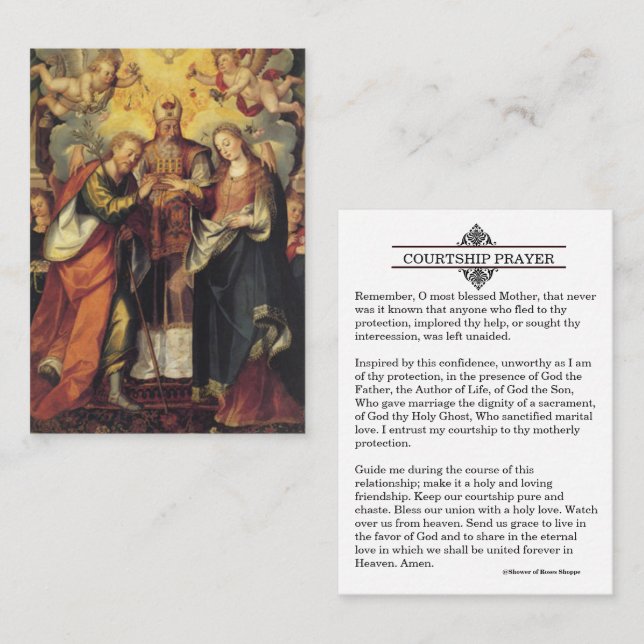 Courtship / Engagement Prayer Holy Card (Front/Back)