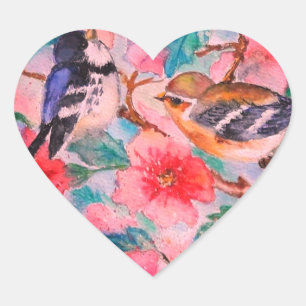 Courtship - Romantic Love - Watercolor Painting Heart Sticker
