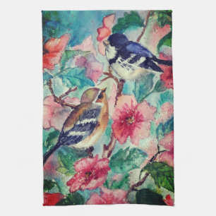Courtship - Watercolor Painting Kitchen Towel