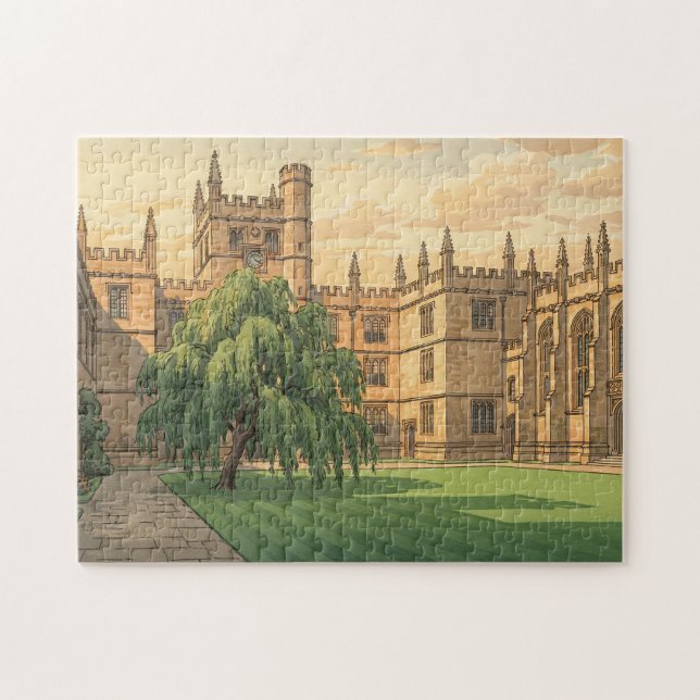 Courtyard at Oxford University  Jigsaw Puzzle (Horizontal)