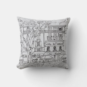 Courtyard Café Hotel del'Horloge, Avignon Throw Pillow