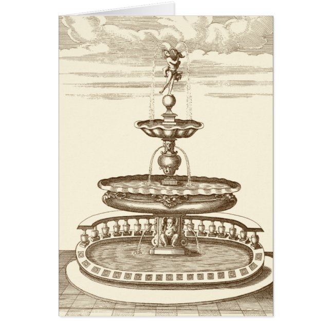 Courtyard Fountain with Ornamental Cherub (Front)