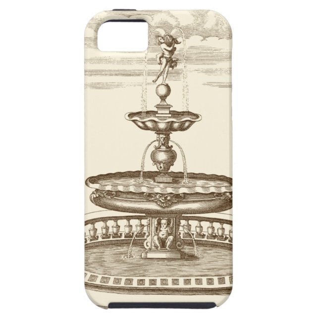 Courtyard Fountain with Ornamental Cherub Case-Mate iPhone Case (Back)