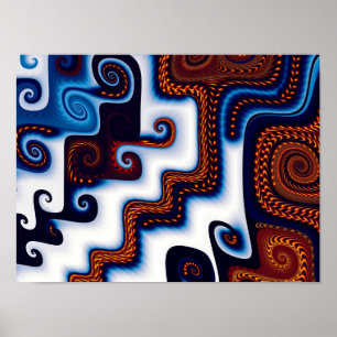 Courtyard in Snow Abstract Art Poster