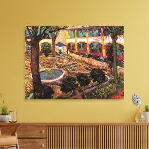 Courtyard of Hospital at Arles by Vincent van Gogh Canvas Print