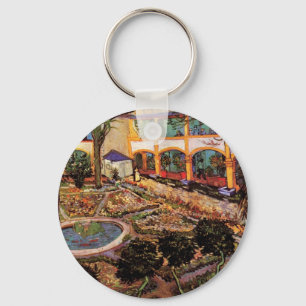 Courtyard of Hospital at Arles by Vincent van Gogh Keychain
