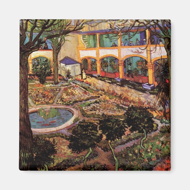 Courtyard of Hospital at Arles by Vincent van Gogh Magnet (Front)