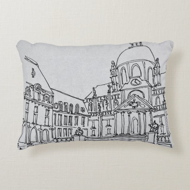Courtyard of La Sorbonne | University of Paris Accent Pillow (Front)
