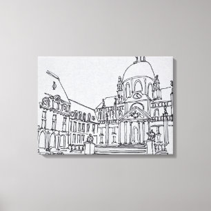 Courtyard of La Sorbonne University of Paris Canvas Print