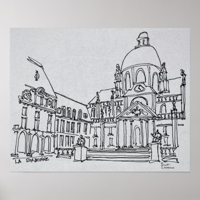 Courtyard of La Sorbonne | University of Paris Poster (Front)